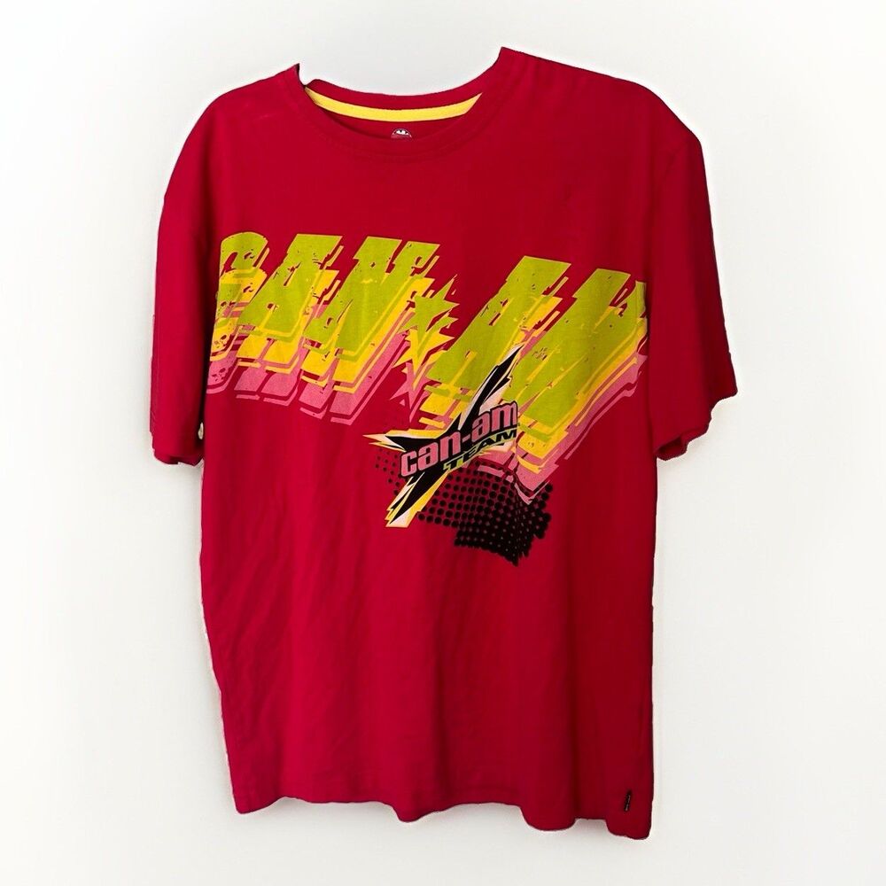 Can-Am Team Logo Men's Red Short Sleeve T-Shirt Size Large